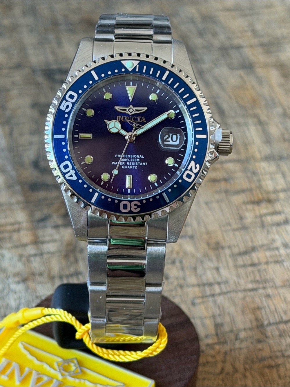 NEW Invicta Pro Diver Anchoris Blue Bezel Stainless Steel Watch 37.5mm - 200M WR